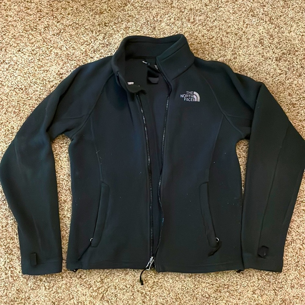 Women’s Black North Face Fleece Zip up Jacket Size XS